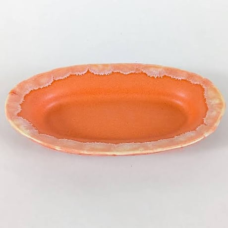 Melt series oval plate S - Sunrise orange