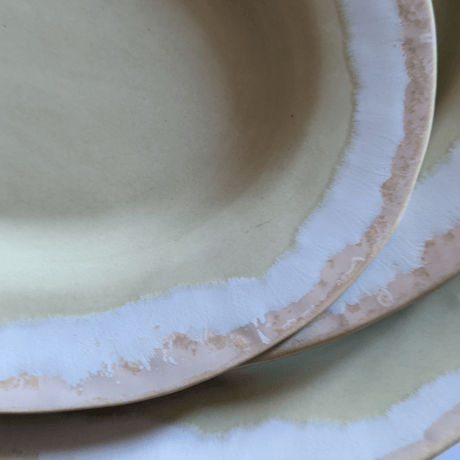 Melt series oval plate L -雪どけ