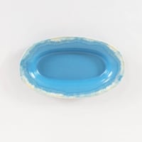 Melt series oval plate S - Niagara blue
