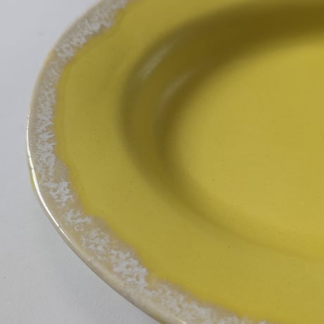 Melt series oval plate L -Lemon yellow