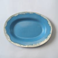 Melt series oval plate L -Niagara blue