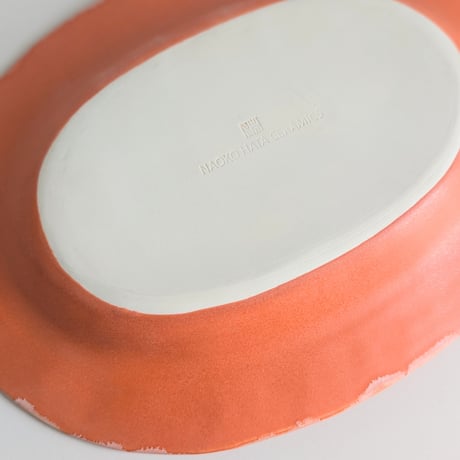 Melt series oval plate - Sunrse orange