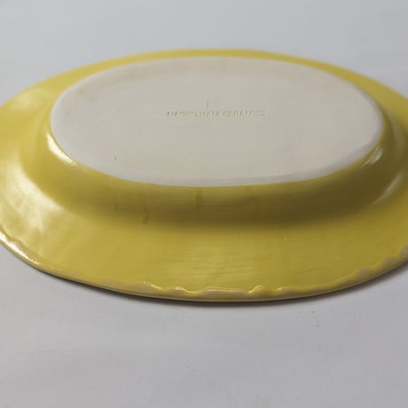 Melt series oval plate L -Lemon yellow