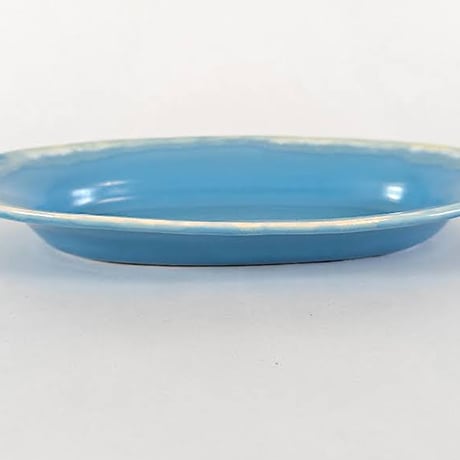 Melt series oval plate S - Niagara blue