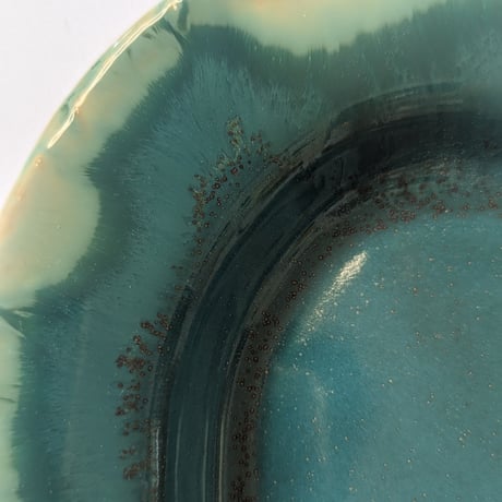 Melt series oval plate L - Bottle green