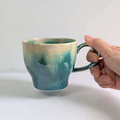Melt series mug cup L - Bottle green