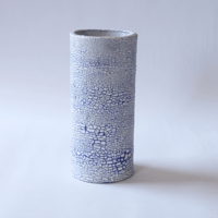 白い大地series-flower vase L-blue