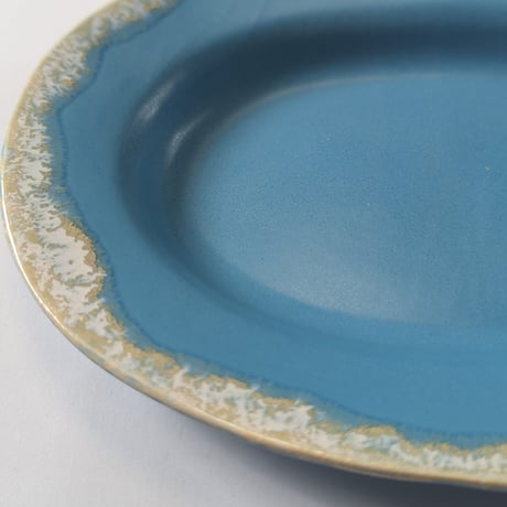 Melt series oval plate L -Niagara blue