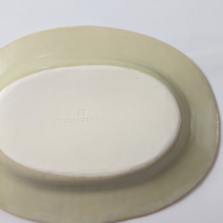 Melt series oval plate L -雪どけ