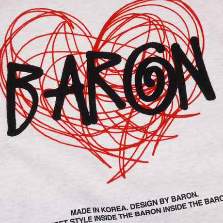 BARON / HEART FULL ZIP HOODIE / WHITE