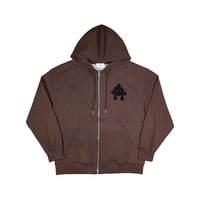 BARON / CROSS ZIP HOODIE / BROWN