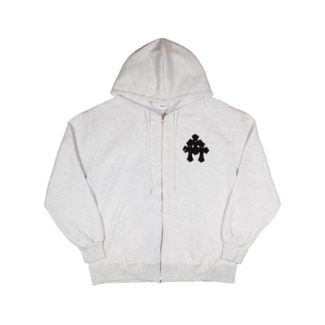 BARON / CROSS ZIP HOODIE / OFF WHITE