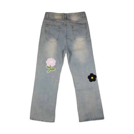 DAMIANO SELECT / FLOWER PATCH DENIM PANTS
