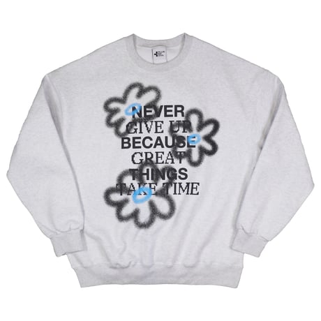 PLUS 82 HIYA / NEVER GIVE UP CREW SWEAT / GRAY