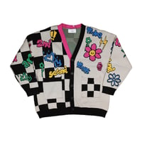 2ND ARCHIVE / CHECKER KNIT CARDIGAN / PINK