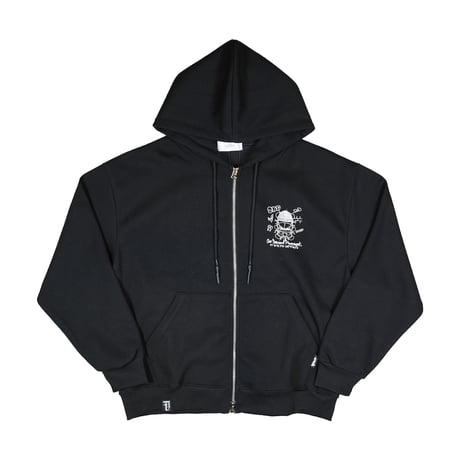2ND ARCHIVE / KNIT CAP BEAR ZIP HOODIE / BLACK