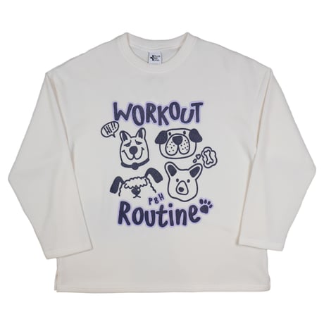 PLUS 82 HIYA / WORKOUT ROUTUNE WAFFLE LS TEE / OFF WHITE