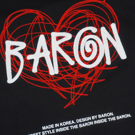 BARON / HEART FULL ZIP HOODIE / BLACK