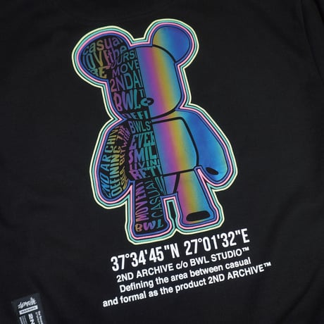 2ND ARCHIVE / REFLECTOR BEAR CREW SWEAT / BLACK