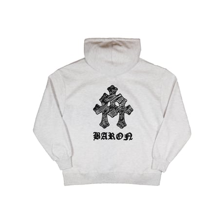 BARON / CROSS ZIP HOODIE / OFF WHITE