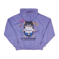 2ND ARCHIVE / KNIT CAP BEAR ZIP HOODIE / PURPLE