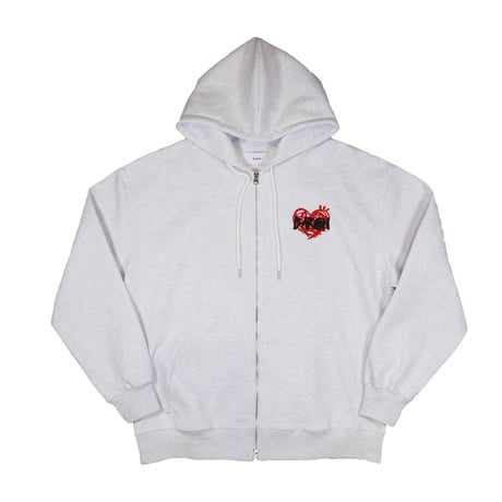 BARON / HEART FULL ZIP HOODIE / WHITE