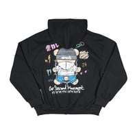 2ND ARCHIVE / KNIT CAP BEAR ZIP HOODIE / BLACK
