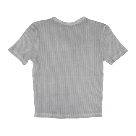 DAMIANO GIRLS / STUDDED WAFFLE TEE / LIGHT GRAY