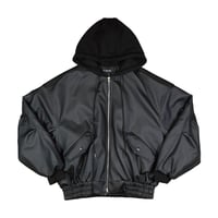 DAMIANO SELECT / LEATHER HOODED JACKET / BLACK