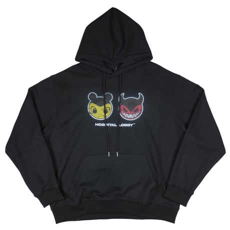 Hospital.lobby / ANGEL & DEVIL HOODIE / BLACK