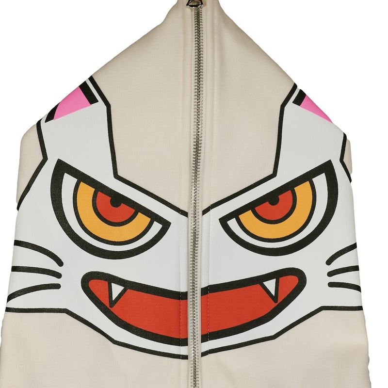 2ND ARCHIVE / CAT ALL ZIP HOODIE / CREAM | DAMIANO
