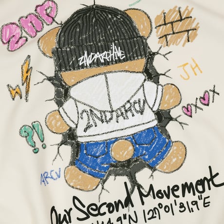 2ND ARCHIVE / KNIT CAP BEAR ZIP HOODIE / CREAM