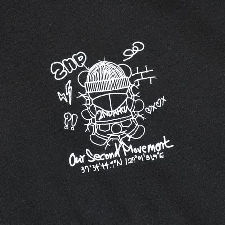 2ND ARCHIVE / KNIT CAP BEAR ZIP HOODIE / BLACK