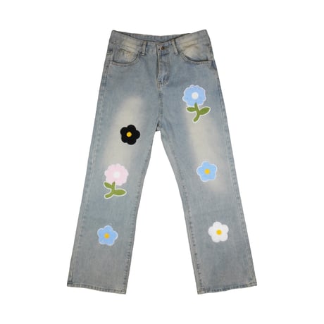DAMIANO SELECT / FLOWER PATCH DENIM PANTS