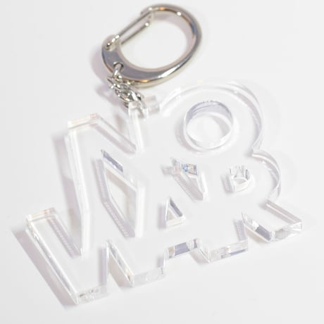“NO WAR” key ring - Small (Clear / F. Ultra Red /  Black）