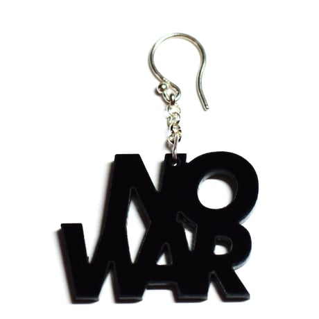 “NO WAR” earring or pierce（Black / Clear）