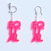 “EQUAL” earring or pierce (F.Pink / Clear / mirror）