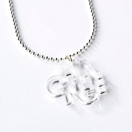 “CHANGE” necklace  (F. Orange / White / Clear )