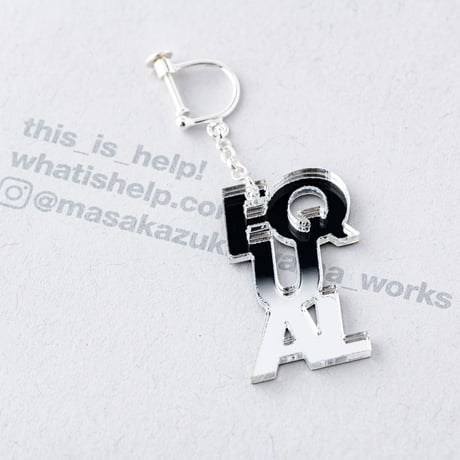 “EQUAL” earring or pierce (F.Pink / Clear / mirror）