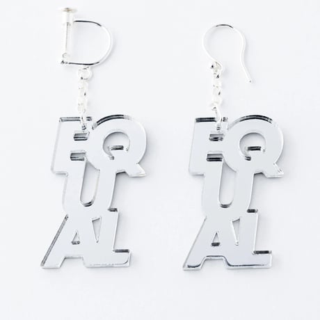 “EQUAL” earring or pierce (F.Pink / Clear / mirror）