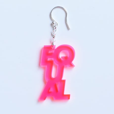 “EQUAL” earring or pierce (F.Pink / Clear / mirror）