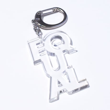 “EQUAL” key ring - Small (F. Pink / Clear）