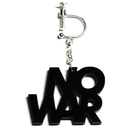 “NO WAR” earring or pierce（Black / Clear）