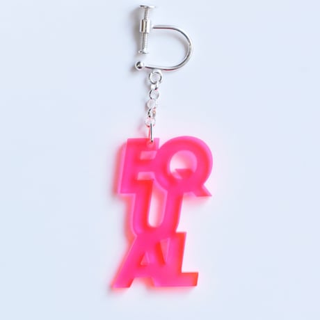 “EQUAL” earring or pierce (F.Pink / Clear / mirror）