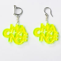 “CHANGE” earring or pierce（Mirror / Clear / F. Yellow Green）