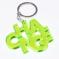 “CHANGE” key ring - Small（F. Yellow Green / Clear）