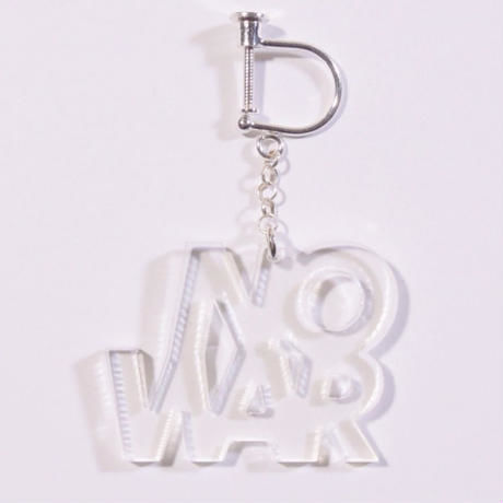 “NO WAR” earring or pierce（Black / Clear）