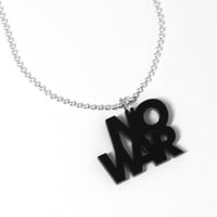 “NO WAR” necklace (Black / Clear)