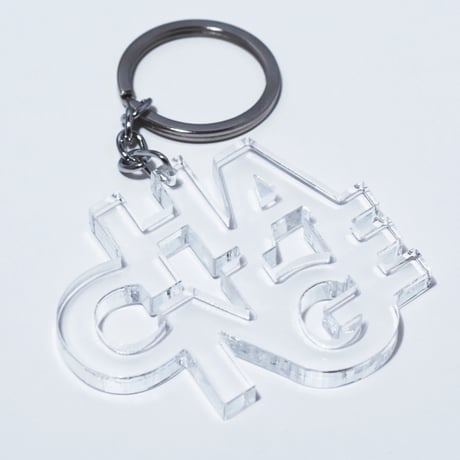 “CHANGE” key ring - Small（F. Yellow Green / Clear）