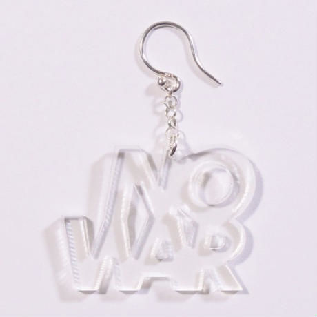 “NO WAR” earring or pierce（Black / Clear）